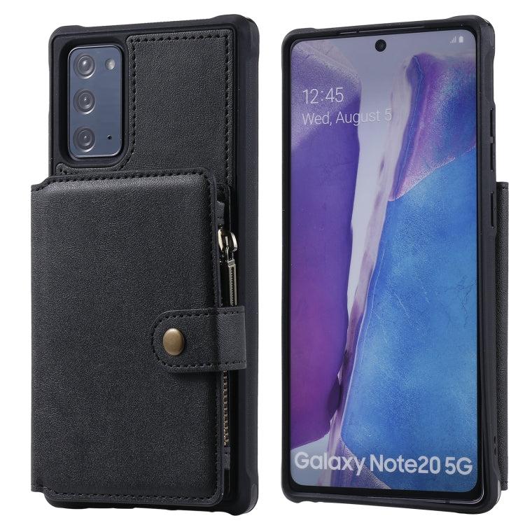 Zipper Shockproof Protective Case with Card Slots & Bracket & Photo Holder & Wallet Function, For iPhone 12 mini, For iPhone 12 / 12 Pro, For iPhone 12 Pro Max, For Samsung Galaxy Note20
