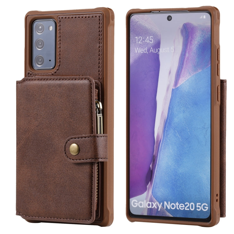 Zipper Shockproof Protective Case with Card Slots & Bracket & Photo Holder & Wallet Function, For iPhone 12 mini, For iPhone 12 / 12 Pro, For iPhone 12 Pro Max, For Samsung Galaxy Note20