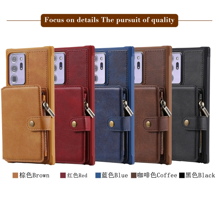 Zipper Shockproof Protective Case with Card Slots & Bracket & Photo Holder & Wallet Function, For Samsung Galaxy Note20 Ultra, For Samsung Galaxy S20 FE 5G