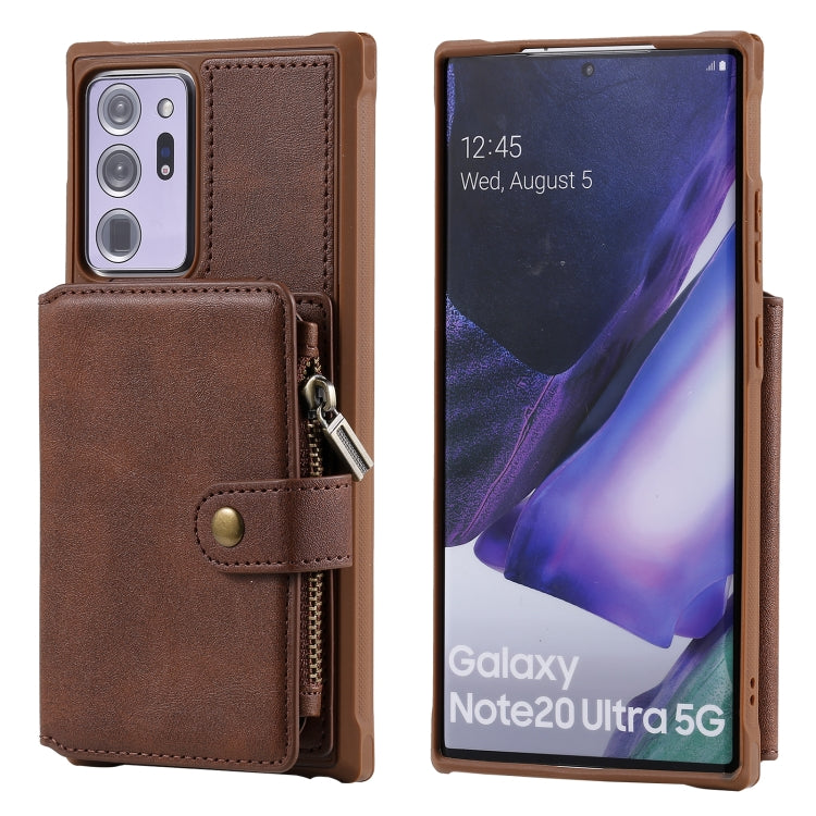 Zipper Shockproof Protective Case with Card Slots & Bracket & Photo Holder & Wallet Function, For Samsung Galaxy Note20 Ultra, For Samsung Galaxy S20 FE 5G