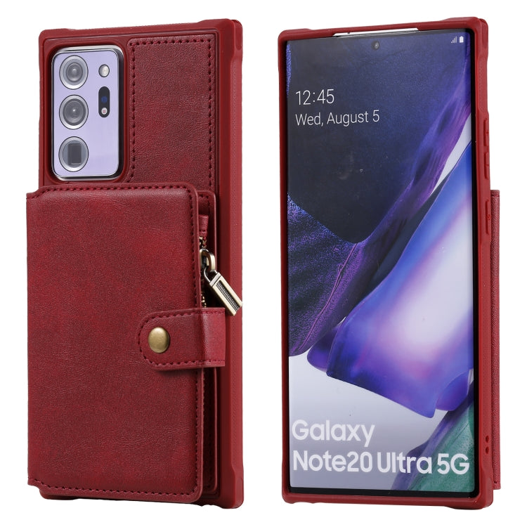 Zipper Shockproof Protective Case with Card Slots & Bracket & Photo Holder & Wallet Function, For Samsung Galaxy Note20 Ultra, For Samsung Galaxy S20 FE 5G