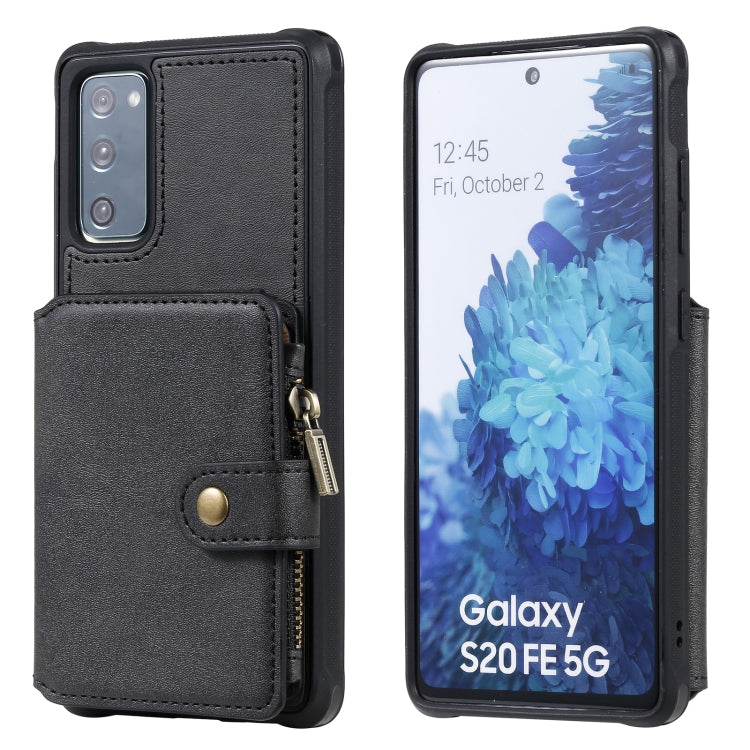 Zipper Shockproof Protective Case with Card Slots & Bracket & Photo Holder & Wallet Function, For Samsung Galaxy Note20 Ultra, For Samsung Galaxy S20 FE 5G