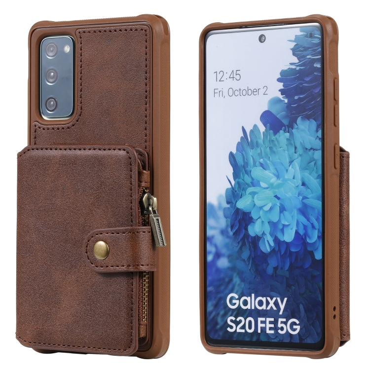 Zipper Shockproof Protective Case with Card Slots & Bracket & Photo Holder & Wallet Function, For Samsung Galaxy Note20 Ultra, For Samsung Galaxy S20 FE 5G