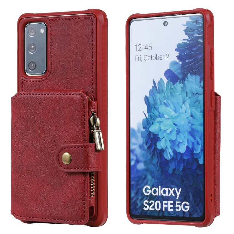 Zipper Shockproof Protective Case with Card Slots & Bracket & Photo Holder & Wallet Function, For Samsung Galaxy Note20 Ultra, For Samsung Galaxy S20 FE 5G
