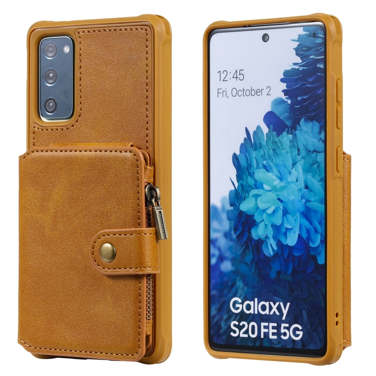 Zipper Shockproof Protective Case with Card Slots & Bracket & Photo Holder & Wallet Function, For Samsung Galaxy Note20 Ultra, For Samsung Galaxy S20 FE 5G