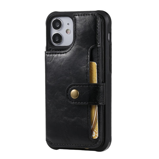 Protective horizontal flip case displaying built-in card slot storage