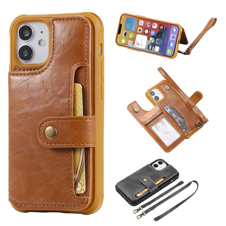 Shockproof Horizontal Flip Protective Case with Holder & Card Slots & Wallet & Photo Frame & Short Lanyard, For iPhone 12 mini, For iPhone 12 / 12 Pro, For Samsung Galaxy Note20, For Samsung Galaxy Note20 Ultra