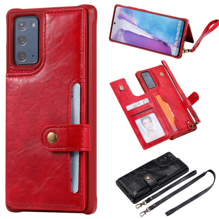 Shockproof Horizontal Flip Protective Case with Holder & Card Slots & Wallet & Photo Frame & Short Lanyard, For iPhone 12 mini, For iPhone 12 / 12 Pro, For Samsung Galaxy Note20, For Samsung Galaxy Note20 Ultra