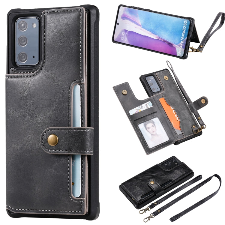 Shockproof Horizontal Flip Protective Case with Holder & Card Slots & Wallet & Photo Frame & Short Lanyard, For iPhone 12 mini, For iPhone 12 / 12 Pro, For Samsung Galaxy Note20, For Samsung Galaxy Note20 Ultra