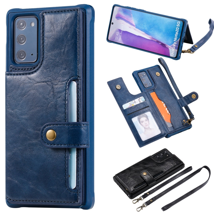 Shockproof Horizontal Flip Protective Case with Holder & Card Slots & Wallet & Photo Frame & Short Lanyard, For iPhone 12 mini, For iPhone 12 / 12 Pro, For Samsung Galaxy Note20, For Samsung Galaxy Note20 Ultra