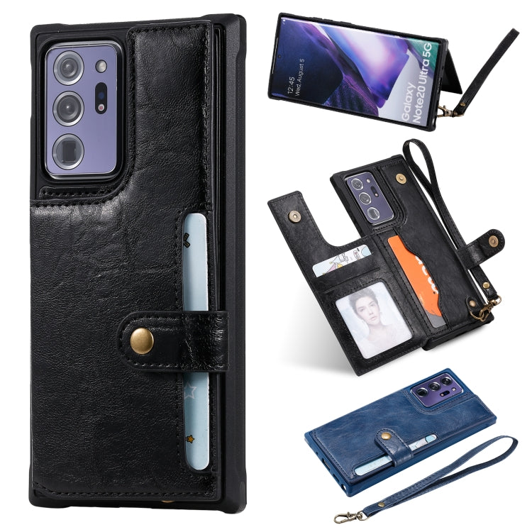 Shockproof Horizontal Flip Protective Case with Holder & Card Slots & Wallet & Photo Frame & Short Lanyard, For iPhone 12 mini, For iPhone 12 / 12 Pro, For Samsung Galaxy Note20, For Samsung Galaxy Note20 Ultra