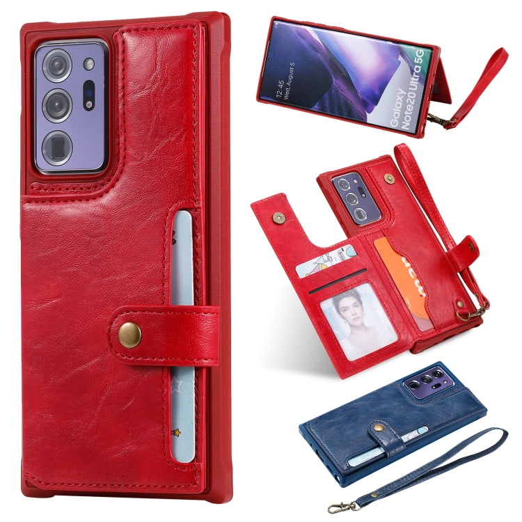 Shockproof Horizontal Flip Protective Case with Holder & Card Slots & Wallet & Photo Frame & Short Lanyard, For iPhone 12 mini, For iPhone 12 / 12 Pro, For Samsung Galaxy Note20, For Samsung Galaxy Note20 Ultra