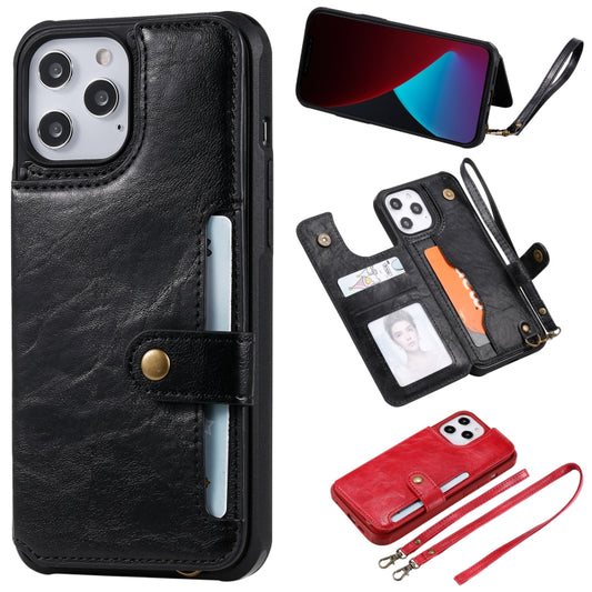 Shockproof horizontal flip protective case iPhone 12 Pro Max with card slots and wallet holder