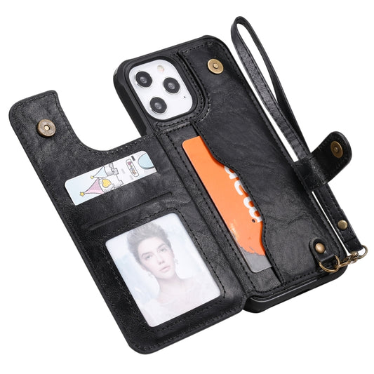 iPhone 12 Pro Max wallet case featuring photo frame window and multiple card slots