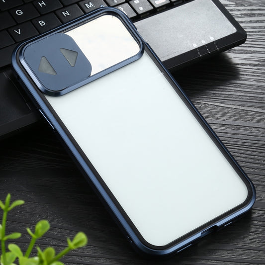 Double-sided tempered glass iPhone 12 mini case with sliding camera lens cover