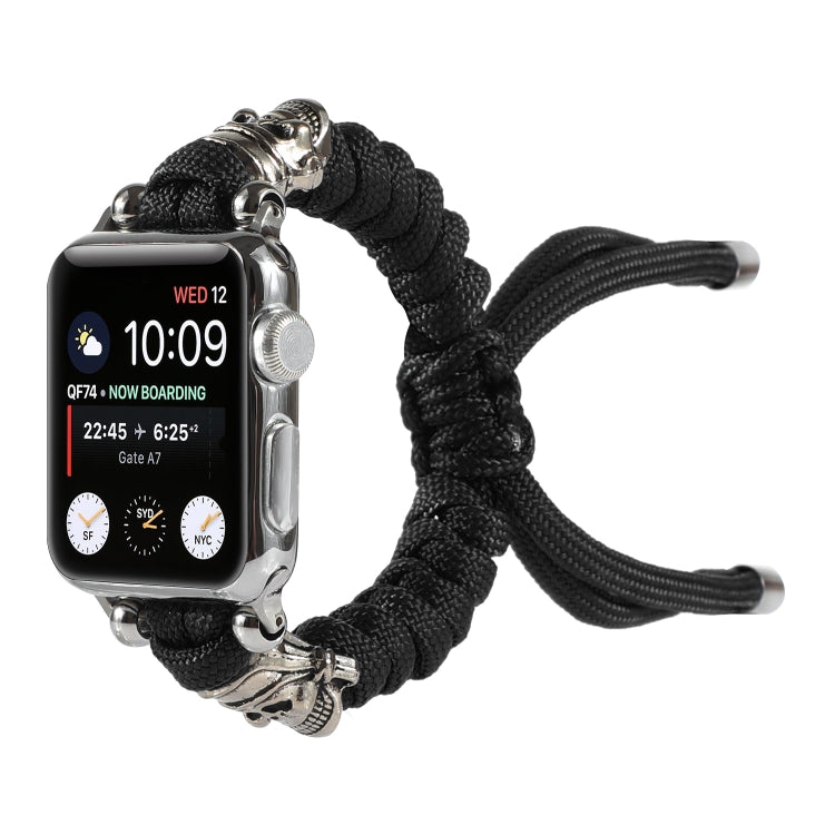 Skull Umbrella Cord Braided Watch Strap, For Apple Watch Ultra 49mm / Series 8&7 45mm / SE 2&6&SE&5&4 44mm / 3&2&1 42mm, For Apple Watch Series 8&7 41mm / SE 2&6&SE&5&4 40mm / 3&2&1 38mm������������������������������������������������������������������...