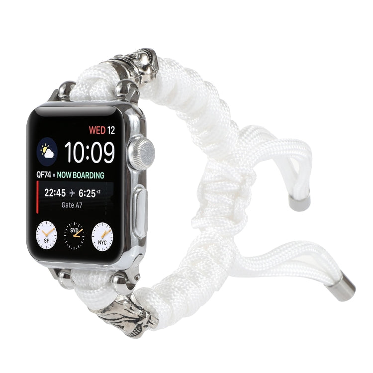 Skull Umbrella Cord Braided Watch Strap, For Apple Watch Ultra 49mm / Series 8&7 45mm / SE 2&6&SE&5&4 44mm / 3&2&1 42mm, For Apple Watch Series 8&7 41mm / SE 2&6&SE&5&4 40mm / 3&2&1 38mm������������������������������������������������������������������...