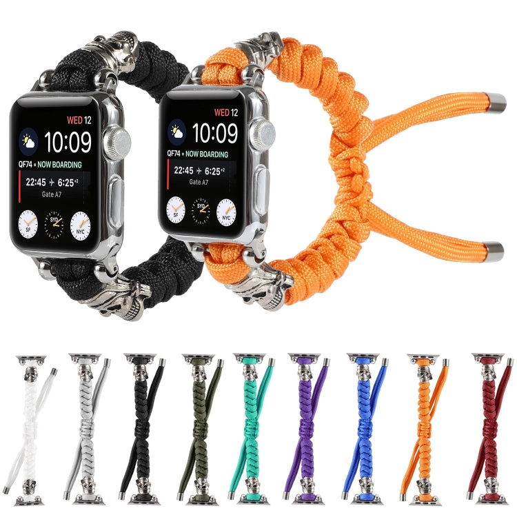 Skull Umbrella Cord Braided Watch Strap, For Apple Watch Ultra 49mm / Series 8&7 45mm / SE 2&6&SE&5&4 44mm / 3&2&1 42mm, For Apple Watch Series 8&7 41mm / SE 2&6&SE&5&4 40mm / 3&2&1 38mm������������������������������������������������������������������...