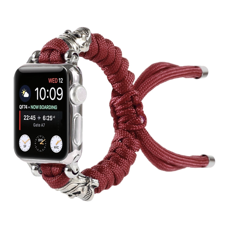 Skull Umbrella Cord Braided Watch Strap, For Apple Watch Ultra 49mm / Series 8&7 45mm / SE 2&6&SE&5&4 44mm / 3&2&1 42mm, For Apple Watch Series 8&7 41mm / SE 2&6&SE&5&4 40mm / 3&2&1 38mm������������������������������������������������������������������...