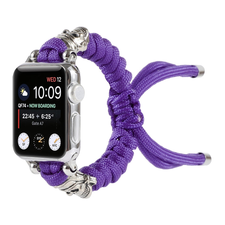 Skull Umbrella Cord Braided Watch Strap, For Apple Watch Ultra 49mm / Series 8&7 45mm / SE 2&6&SE&5&4 44mm / 3&2&1 42mm, For Apple Watch Series 8&7 41mm / SE 2&6&SE&5&4 40mm / 3&2&1 38mm������������������������������������������������������������������...