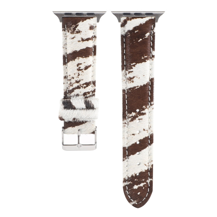 Horsehair Fluffy Leopard Print Leather Watch Strap, For Apple Watch Ultra 49mm / Series 8&7 45mm / SE 2&6&SE&5&4 44mm / 3&2&1 42mm, For Apple Watch Series 8&7 41mm / SE 2&6&SE&5&4 40mm / 3&2&1 38mm�������������������������������������������������������...