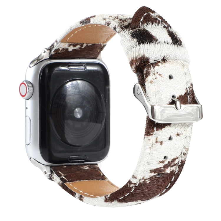 Horsehair Fluffy Leopard Print Leather Watch Strap, For Apple Watch Ultra 49mm / Series 8&7 45mm / SE 2&6&SE&5&4 44mm / 3&2&1 42mm, For Apple Watch Series 8&7 41mm / SE 2&6&SE&5&4 40mm / 3&2&1 38mm�������������������������������������������������������...