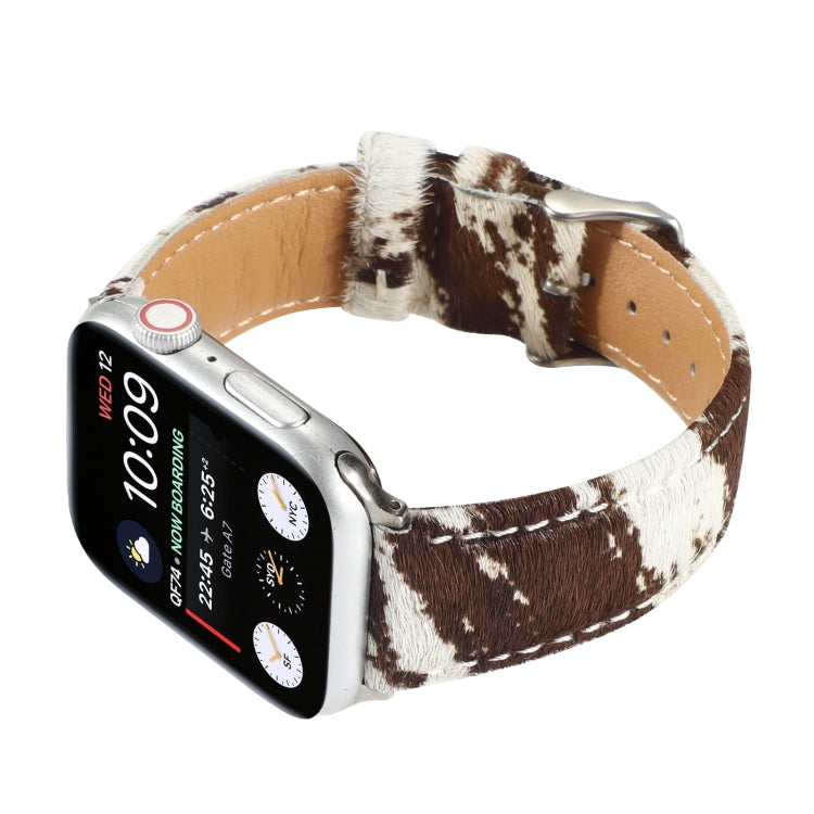 Horsehair Fluffy Leopard Print Leather Watch Strap, For Apple Watch Ultra 49mm / Series 8&7 45mm / SE 2&6&SE&5&4 44mm / 3&2&1 42mm, For Apple Watch Series 8&7 41mm / SE 2&6&SE&5&4 40mm / 3&2&1 38mm�������������������������������������������������������...