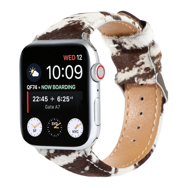 Horsehair Fluffy Leopard Print Leather Watch Strap, For Apple Watch Ultra 49mm / Series 8&7 45mm / SE 2&6&SE&5&4 44mm / 3&2&1 42mm, For Apple Watch Series 8&7 41mm / SE 2&6&SE&5&4 40mm / 3&2&1 38mm�������������������������������������������������������...