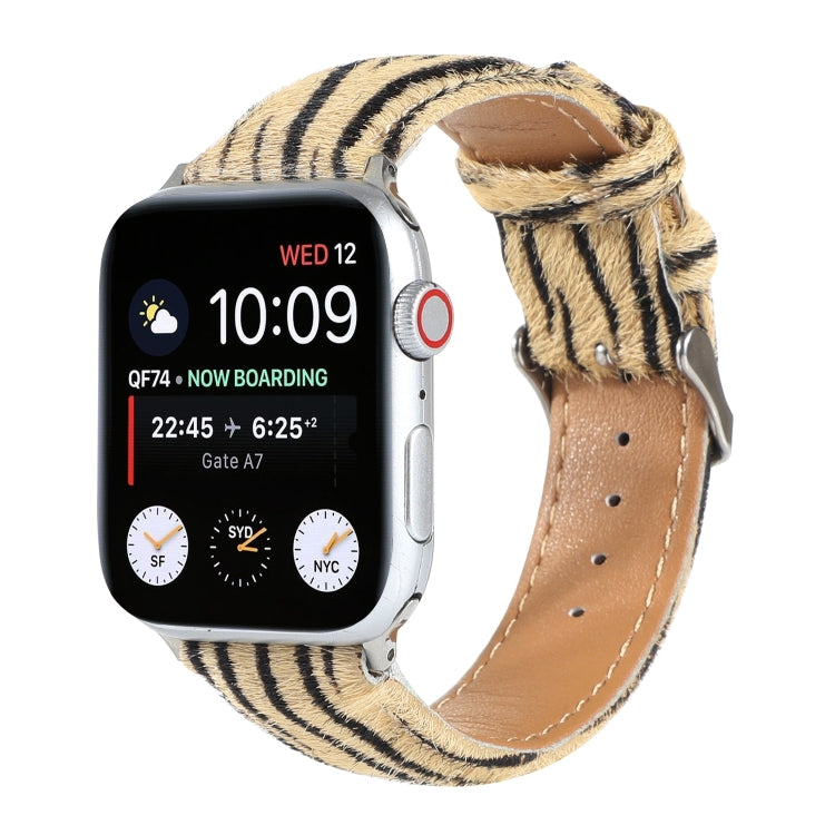 Horsehair Fluffy Leopard Print Leather Watch Strap, For Apple Watch Ultra 49mm / Series 8&7 45mm / SE 2&6&SE&5&4 44mm / 3&2&1 42mm, For Apple Watch Series 8&7 41mm / SE 2&6&SE&5&4 40mm / 3&2&1 38mm�������������������������������������������������������...