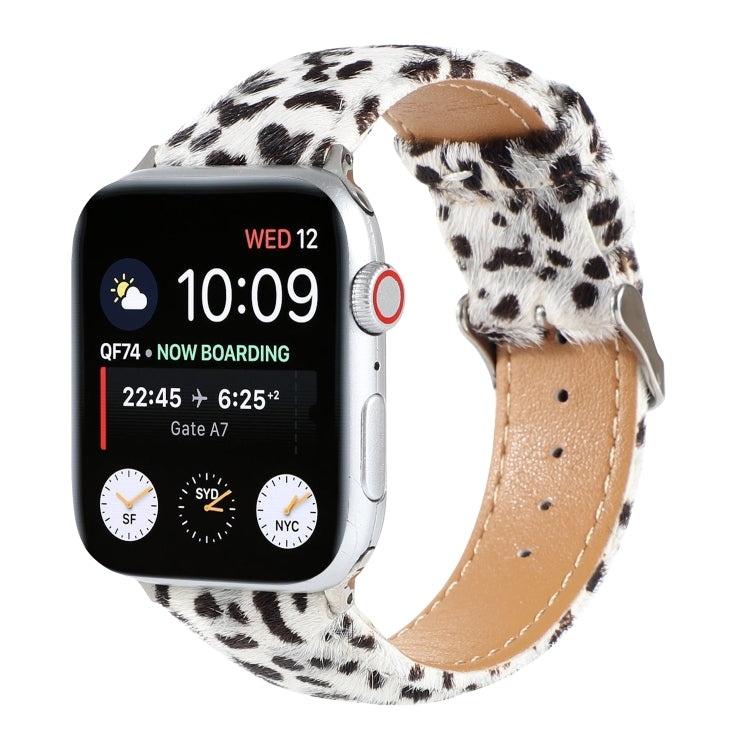 Horsehair Fluffy Leopard Print Leather Watch Strap, For Apple Watch Ultra 49mm / Series 8&7 45mm / SE 2&6&SE&5&4 44mm / 3&2&1 42mm, For Apple Watch Series 8&7 41mm / SE 2&6&SE&5&4 40mm / 3&2&1 38mm�������������������������������������������������������...
