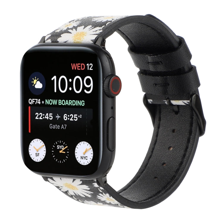 Printed Leather Watch Strap, For Apple Watch Series 7 45mm / 6 & SE & 5 & 4 44mm / 3 & 2 & 1 42mm, For Apple Watch Series 8&7 41mm / SE 2&6&SE&5&4 40mm / 3&2&1 38mm