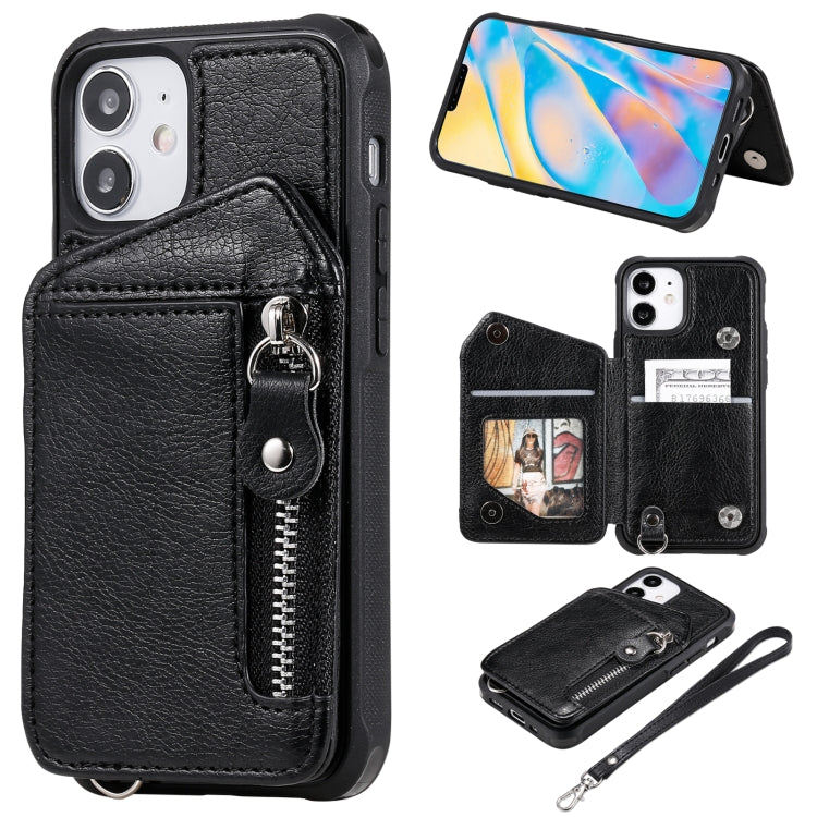 Zipper Double Buckle Shockproof Protective Case with Stand & Photo Holder & Wallet Function, For iPhone 12 mini, For iPhone 12 / 12 Pro, For iPhone 12 Pro Max