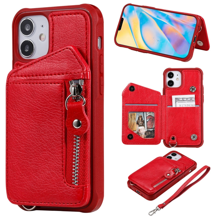 Zipper Double Buckle Shockproof Protective Case with Stand & Photo Holder & Wallet Function, For iPhone 12 mini, For iPhone 12 / 12 Pro, For iPhone 12 Pro Max