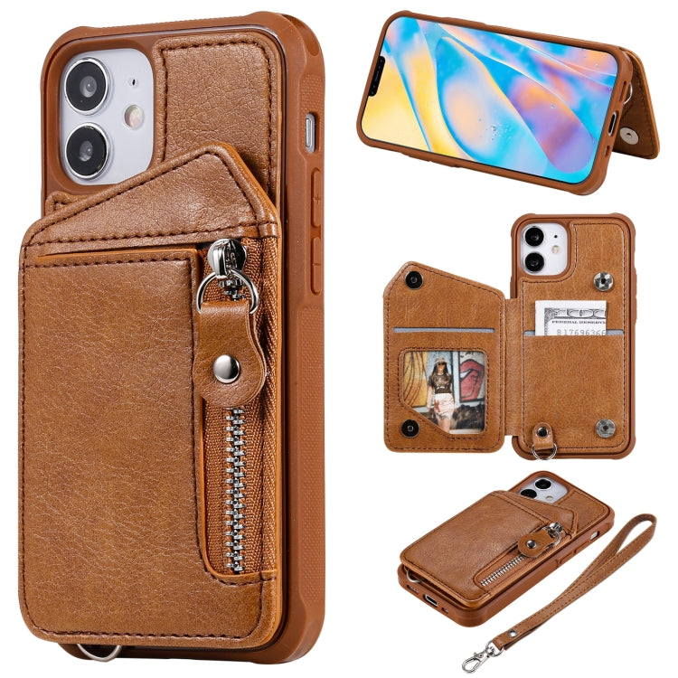 Zipper Double Buckle Shockproof Protective Case with Stand & Photo Holder & Wallet Function, For iPhone 12 mini, For iPhone 12 / 12 Pro, For iPhone 12 Pro Max