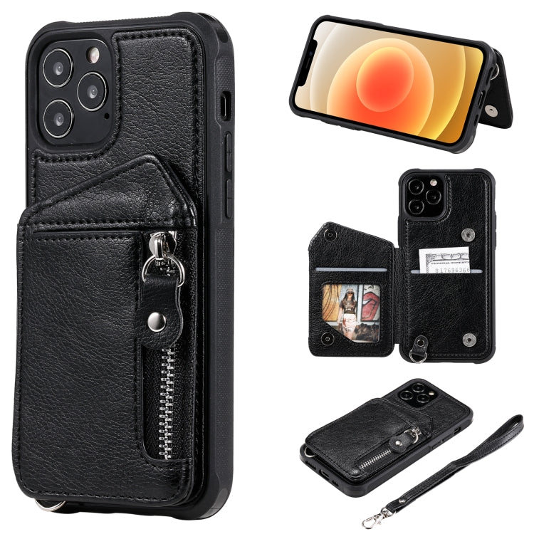 Zipper Double Buckle Shockproof Protective Case with Stand & Photo Holder & Wallet Function, For iPhone 12 mini, For iPhone 12 / 12 Pro, For iPhone 12 Pro Max