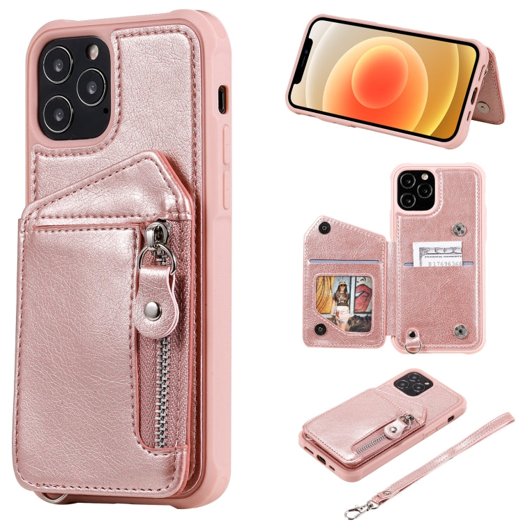 Zipper Double Buckle Shockproof Protective Case with Stand & Photo Holder & Wallet Function, For iPhone 12 mini, For iPhone 12 / 12 Pro, For iPhone 12 Pro Max