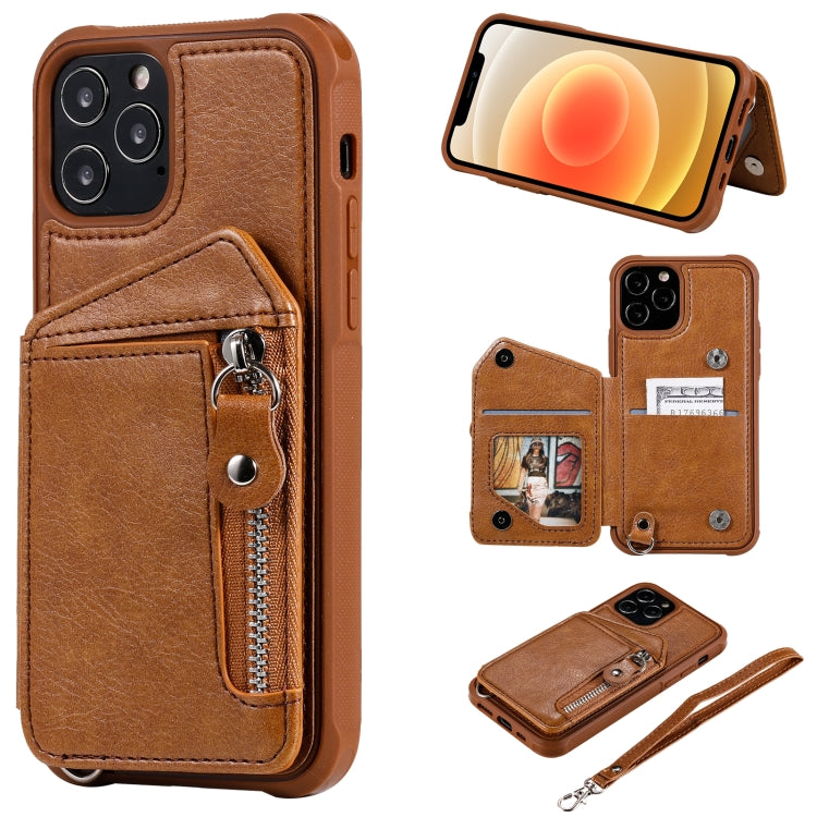 Zipper Double Buckle Shockproof Protective Case with Stand & Photo Holder & Wallet Function, For iPhone 12 mini, For iPhone 12 / 12 Pro, For iPhone 12 Pro Max