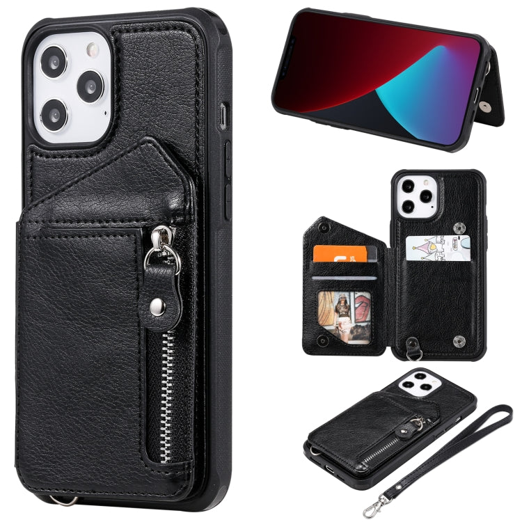 Zipper Double Buckle Shockproof Protective Case with Stand & Photo Holder & Wallet Function, For iPhone 12 mini, For iPhone 12 / 12 Pro, For iPhone 12 Pro Max