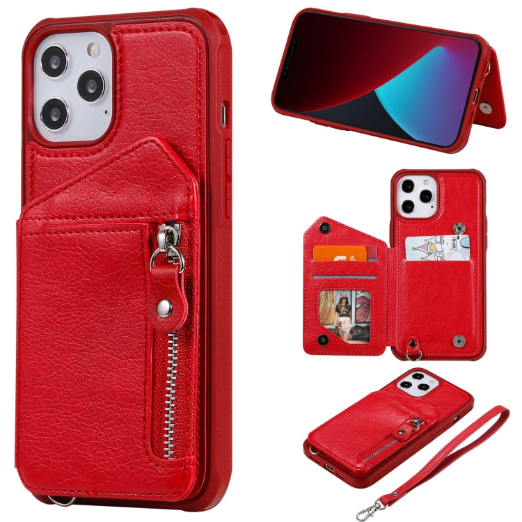 Zipper Double Buckle Shockproof Protective Case with Stand & Photo Holder & Wallet Function, For iPhone 12 mini, For iPhone 12 / 12 Pro, For iPhone 12 Pro Max