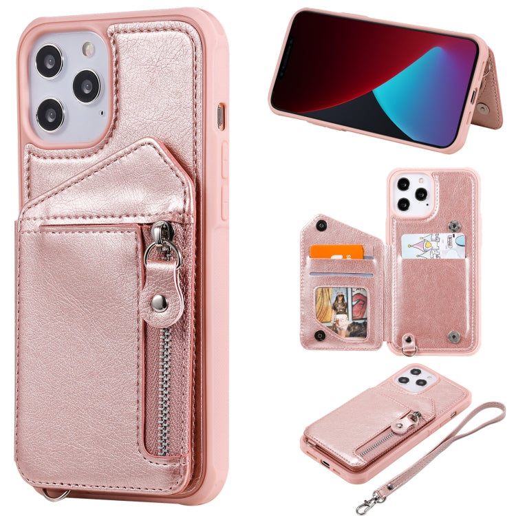 Zipper Double Buckle Shockproof Protective Case with Stand & Photo Holder & Wallet Function, For iPhone 12 mini, For iPhone 12 / 12 Pro, For iPhone 12 Pro Max