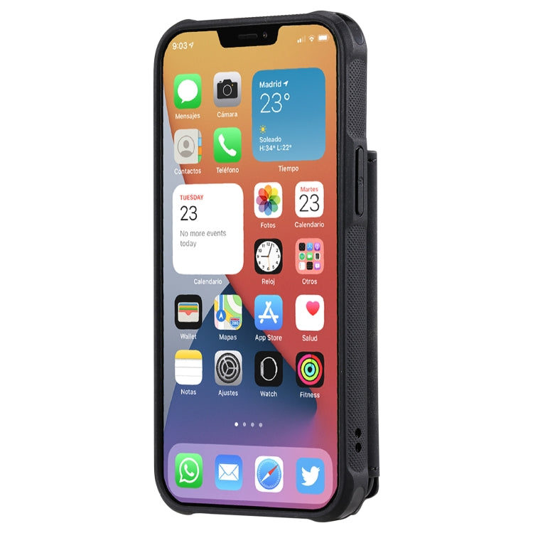 Shockproof Protective Case with Mirror & Card Slot & Short Lanyard, For iPhone 12 mini, For iPhone 12 / 12 Pro, For iPhone 12 Pro Max