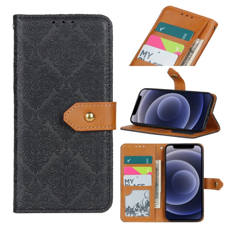 European Floral Embossed Copper Buckle Horizontal Flip PU Leather Case with Holder & Card Slots & Wallet & Photo Frame, For iPhone 12 mini, For iPhone 12 / 12 Pro, For iPhone 12 Pro Max