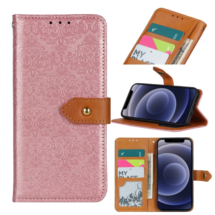 European Floral Embossed Copper Buckle Horizontal Flip PU Leather Case with Holder & Card Slots & Wallet & Photo Frame, For iPhone 12 mini, For iPhone 12 / 12 Pro, For iPhone 12 Pro Max