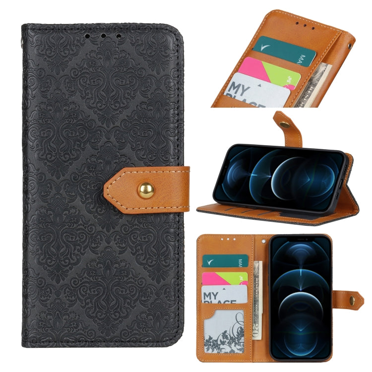 European Floral Embossed Copper Buckle Horizontal Flip PU Leather Case with Holder & Card Slots & Wallet & Photo Frame, For iPhone 12 mini, For iPhone 12 / 12 Pro, For iPhone 12 Pro Max