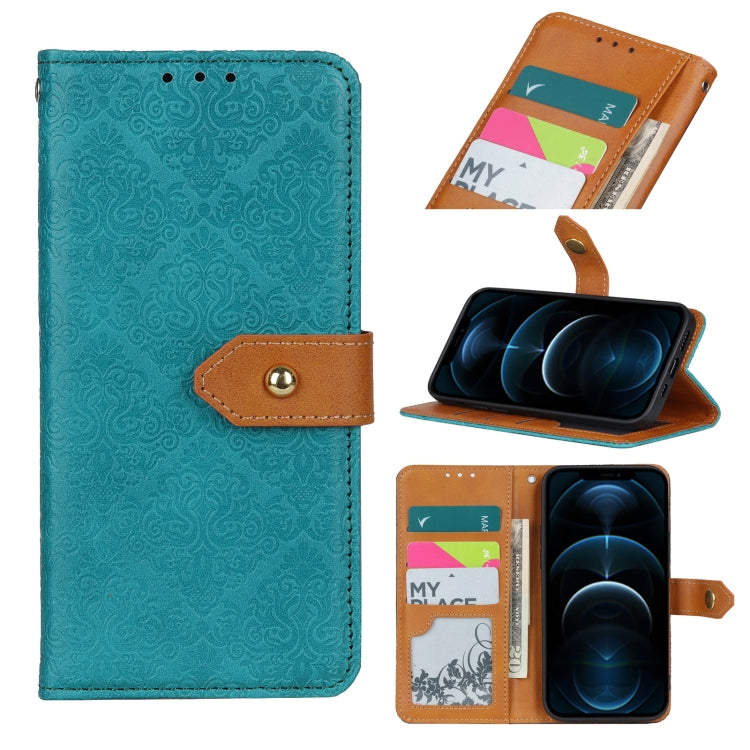 European Floral Embossed Copper Buckle Horizontal Flip PU Leather Case with Holder & Card Slots & Wallet & Photo Frame, For iPhone 12 mini, For iPhone 12 / 12 Pro, For iPhone 12 Pro Max