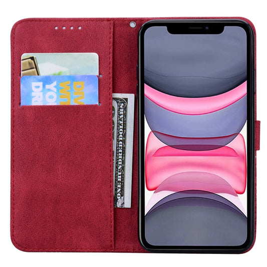 Embossed butterfly leather wallet case front cover displayed open