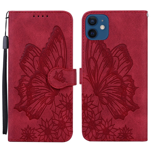 Retro butterflies embossed leather flip case for iPhone 12 Pro with card slots and wallet