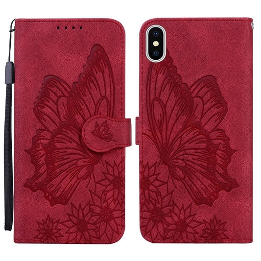 Retro butterfly embossing leather flip case for iPhone XS Max with card slots and wallet holder
