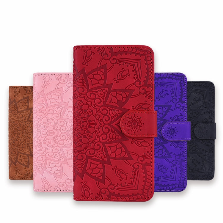 Calf Pattern Mandala Double Folding Design Embossed Leather Case with Wallet & Holder & Card Slots, For Xiaomi Redmi Note 8 Pro, For Galaxy A10s, For Galaxy A20s, For Galaxy A30s / A50s, For Xiaomi Mi CC9e / Mi A3