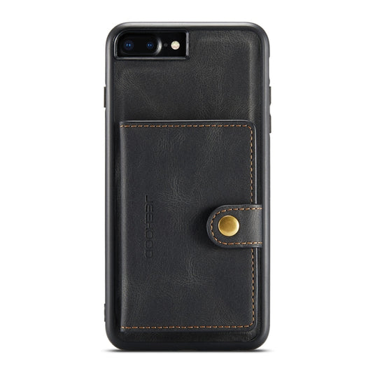 Black protective iPhone case featuring secure magnetic attachment and built-in card holder
